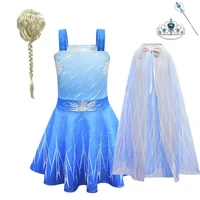 new frozen 2 anna elsa dress girls princess set christmas cosplay elza birthday party costumes sleeveless dress for kids vest