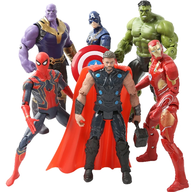 

Disney Marvel Avengers 4 Action Toy Doll Superhero Thor Spiderman Star Hulk Captain America Model Doll Toy Children's Gift 16cm