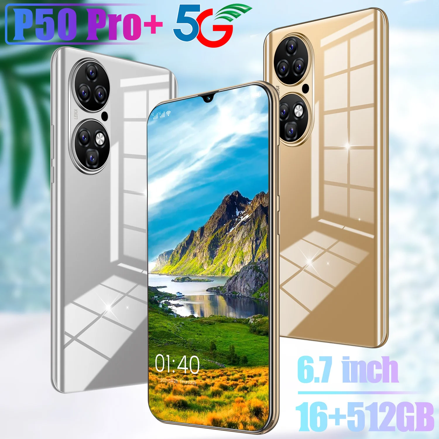 Tel&eacute;fono Inteligente P50 Pro, m&oacute;vil de 6,7 pulgadas, 16 + 512GB, Octa Core, 32 + 64MP, c&aacute;mara HD, 6800mAh, MTK6889, Global-3