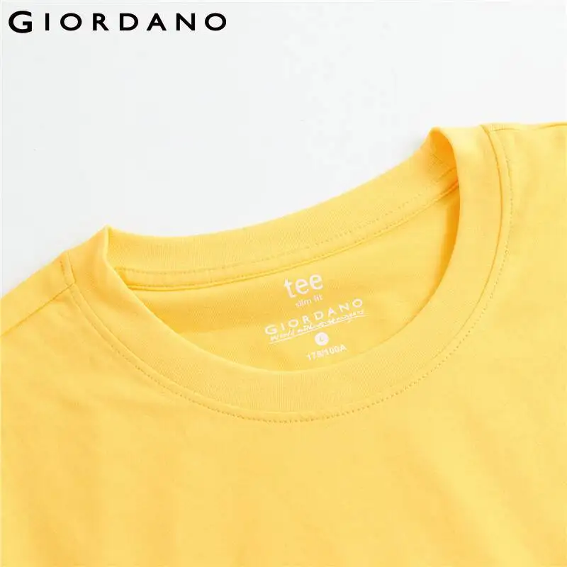 

Giordano Men Tshirts Cat Printed Ribbed Crewneck Tee 100% Cotton Middle Thickness Comfy Camisetas Hombre 91090263