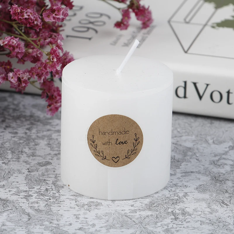 

500pcs Round Natural Kraft Handmade Stickers Scrapbooking For Package Adhesive Thank You Sticker Seal Labels Stationery New