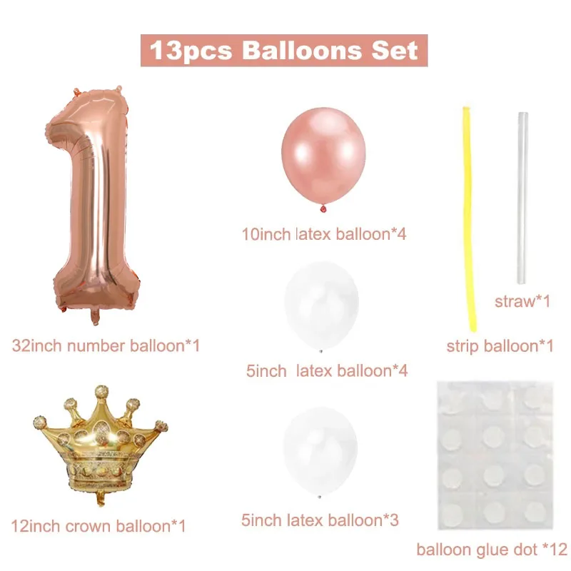 Украшение для первого дня рождения шар цвета розового золота год мой первый