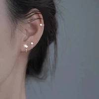 zircon personality ear bone ring sterling silver earrings female stud earrings small earring hoop korean style earrings