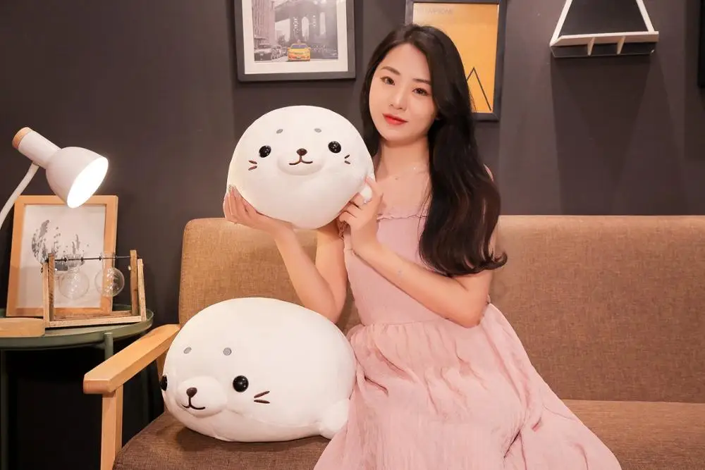 1 шт. 50/60 см Zachte Down Katoen Seal Knuffels Lovely Knuffeldier Doll Kawaii Kussen точечный Декор Brinquedos Gift Voor