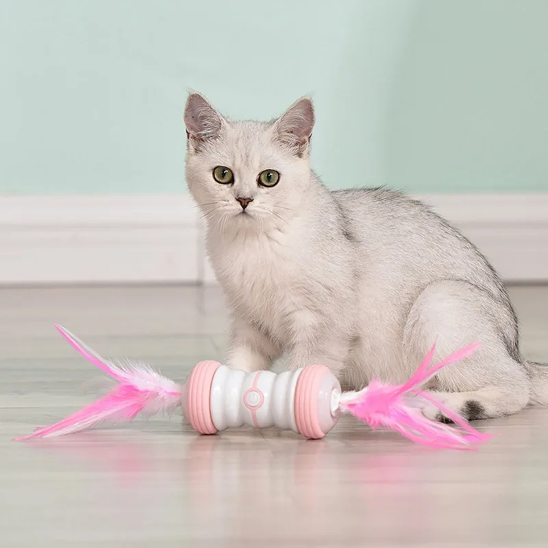 

LED Cat Toys Automatic Cat Toy For Small& Large Cat Robotic Feather Toys Interactive Rechargeable Electric Cat Toy