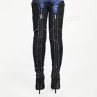 Сапоги женские выше колена, из искусственной замши, на шпильке, с застежкой-молнией сзади, размер 39, 44, 45, 47