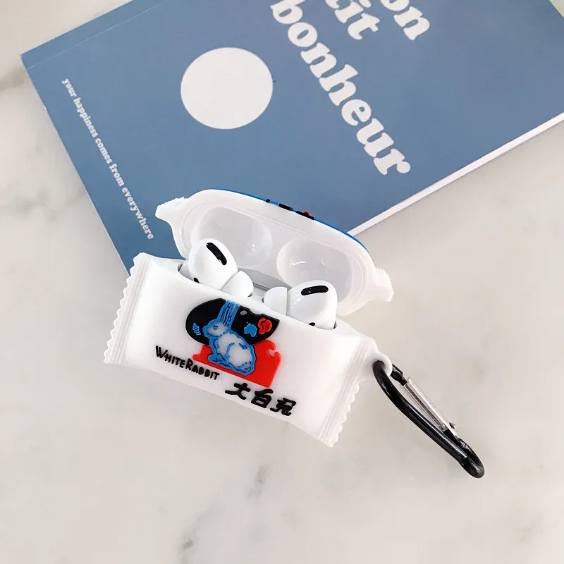 Роскошные Наушники Bluetooth для Apple Airpods Pro 3 защитный чехол 3D большой белый кролик