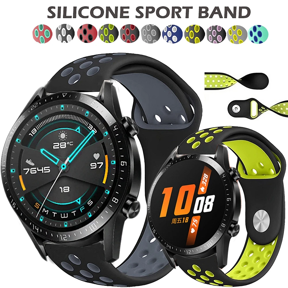Силиконовый ремешок для часов Huawei Watch GT GT2 42 мм 46 мм/Honor Magic /Active Band спортивный