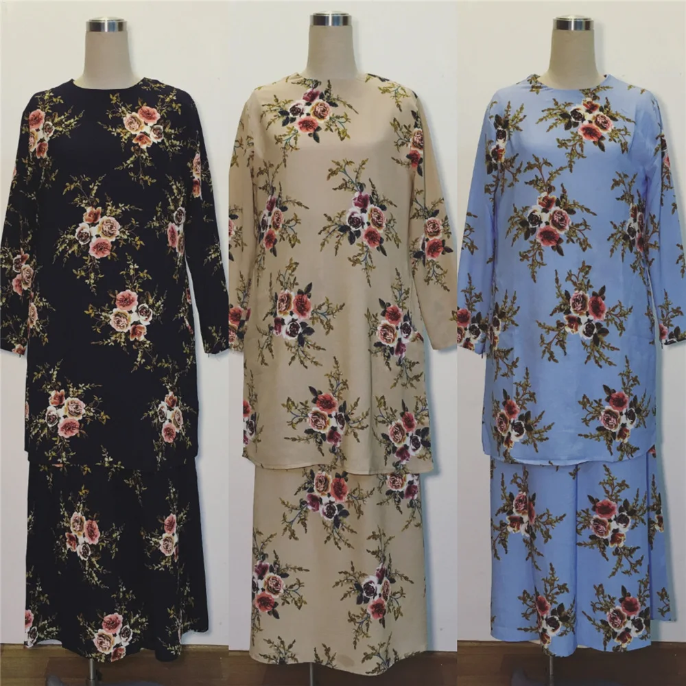 

Donsignet Muslim Dress Middle East Abaya Turkey Robe Stylish Print Dress Set Turkish-Malaysian Slim Two-piece Set Muslim Fashion