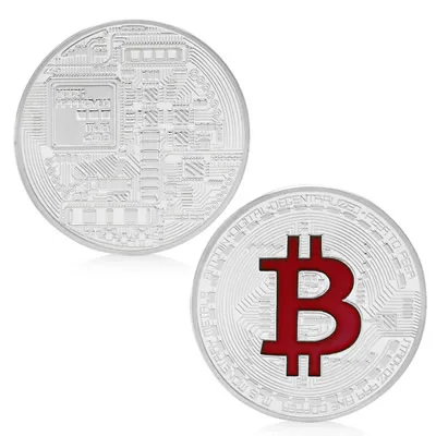 Позолоченные Биткоин памятные монеты коллекционные BTC художественная коллекция физический Q9QA - Цвет: Темно-серый