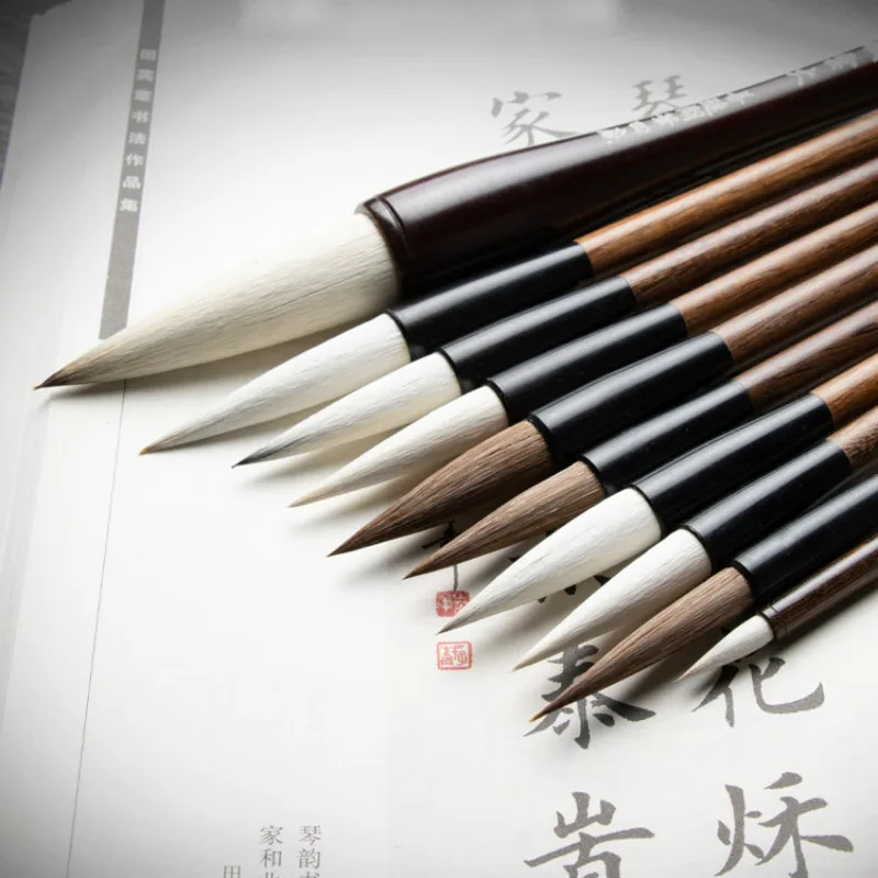 7pcs Calligraphy Brushes Mouse Whisker High Quality Calligraphy Brush Traditional Calligraphy Writing Chinese Painting Brush Pen