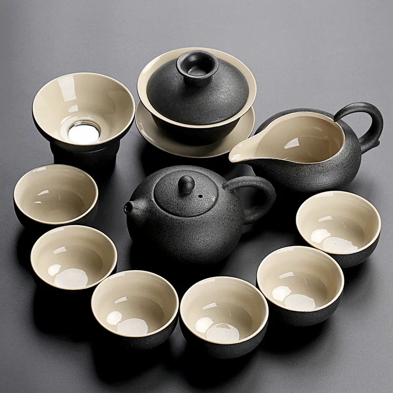 LUWU черная глиняная посуда керамический чайник чайная чашка китайская лампа для