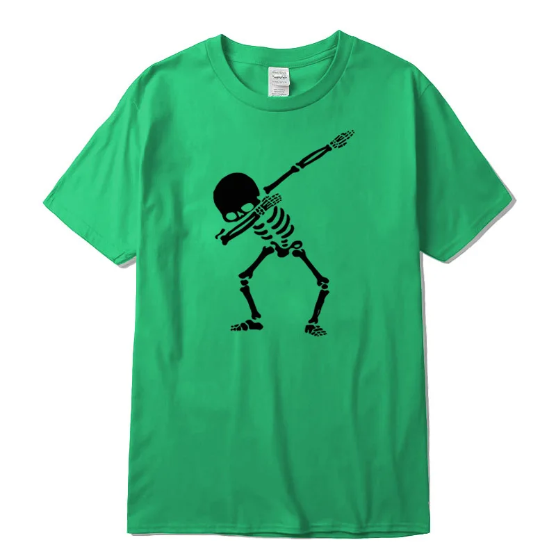 

Men's quality t-shirt 100% pure cotton casual t-shirt skull print t-shirt short sleeve o-neck