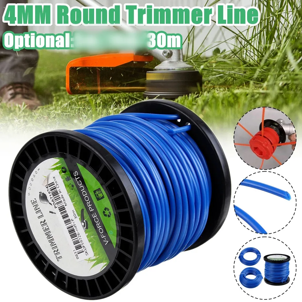 

4mm X 30m Nylon Trimmer Line Round Strimmer Trimmer Line Brushcutter Cord Wire For Lightweight Manual Feed Electric Trimmers