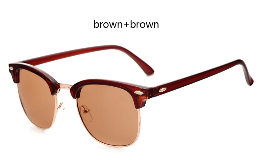 BrownBrown RBRARE, полуметаллические солнцезащитные очки для мужчин и женщин, брендовые дизайнерские очки, отражающие зеркальные солнцезащитные очки, модные классические солнцезащитные очки - Цвет линз: BrownBrown