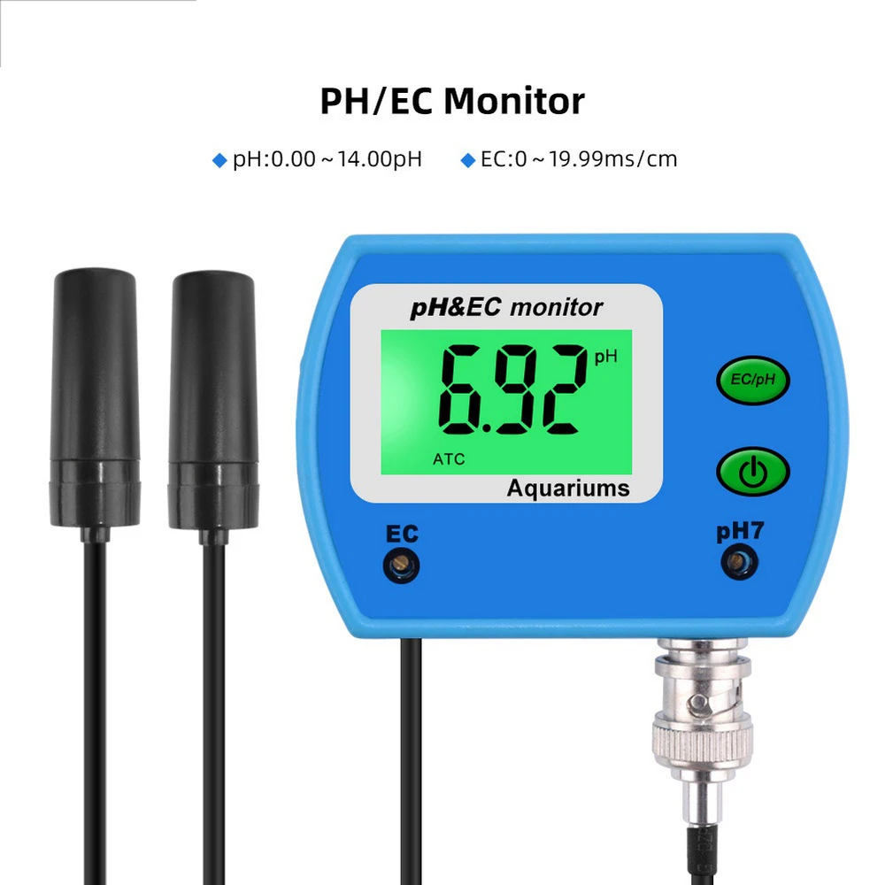 

Professional 2 In 1 Digital PH Meter EC Meter for Aquarium Multi-parameter Water Quality Monitor Online PH/EC Monitor Acidometer