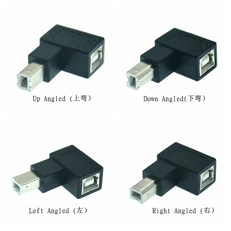 Вверх вниз влево вправо Угловой 90 градусов USB 2 0 B Тип штекер-гнездо удлинитель
