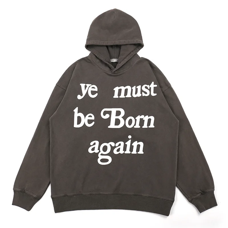 

Street fashion old letter printed sweater Kanye street old loose letter printed Hoodie