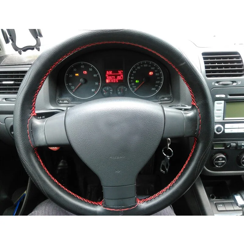 AUTOYOUTH DIY Чехол На Руль Кожа Микрофибры Для Машины Шить Стиль Красная Линия|interior