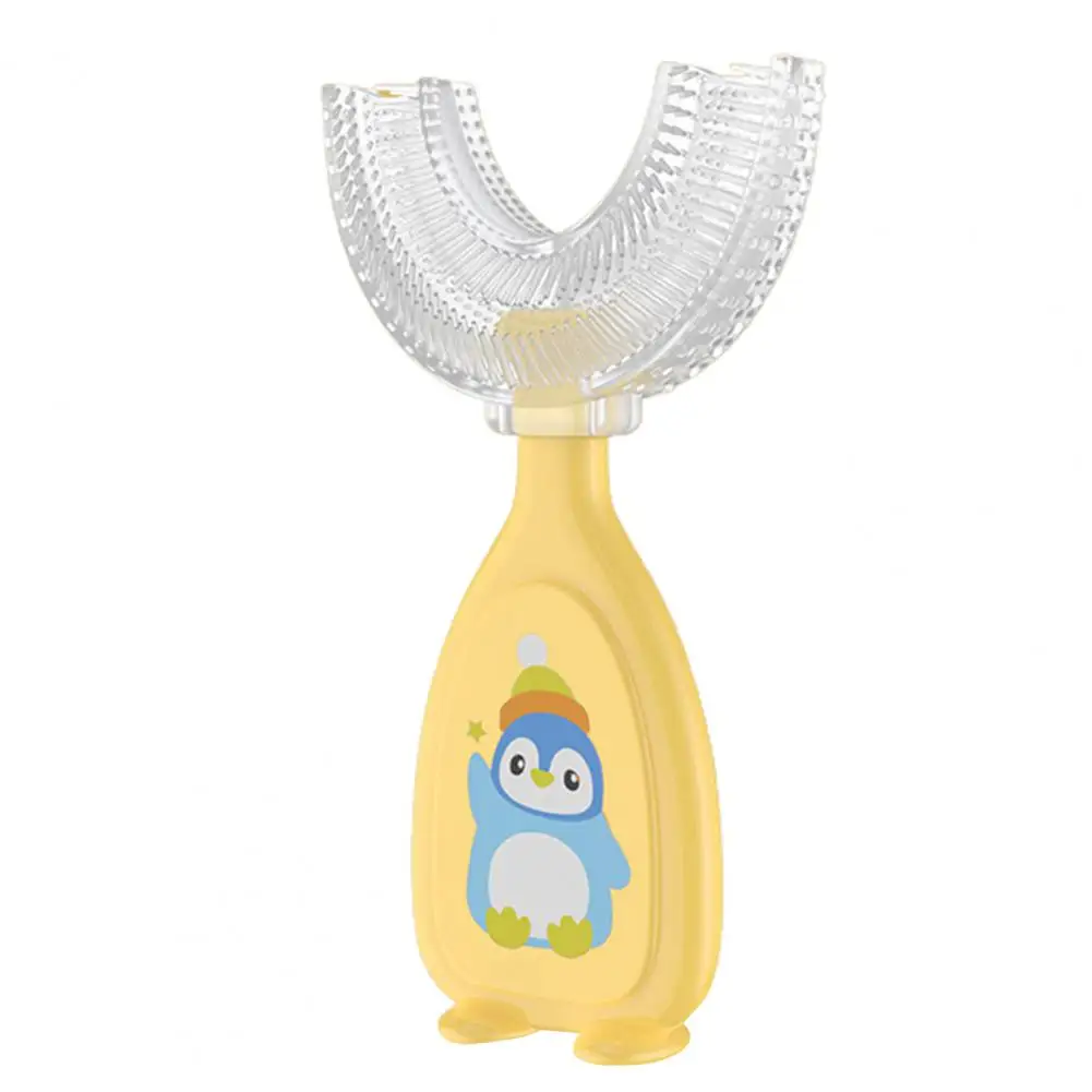 Cepillo de dientes con mango de PP para ni&ntilde;os, limpieza de 360 grados, port&aacute;til, en forma de U, para el cuidado de las enc&iacute;as-4