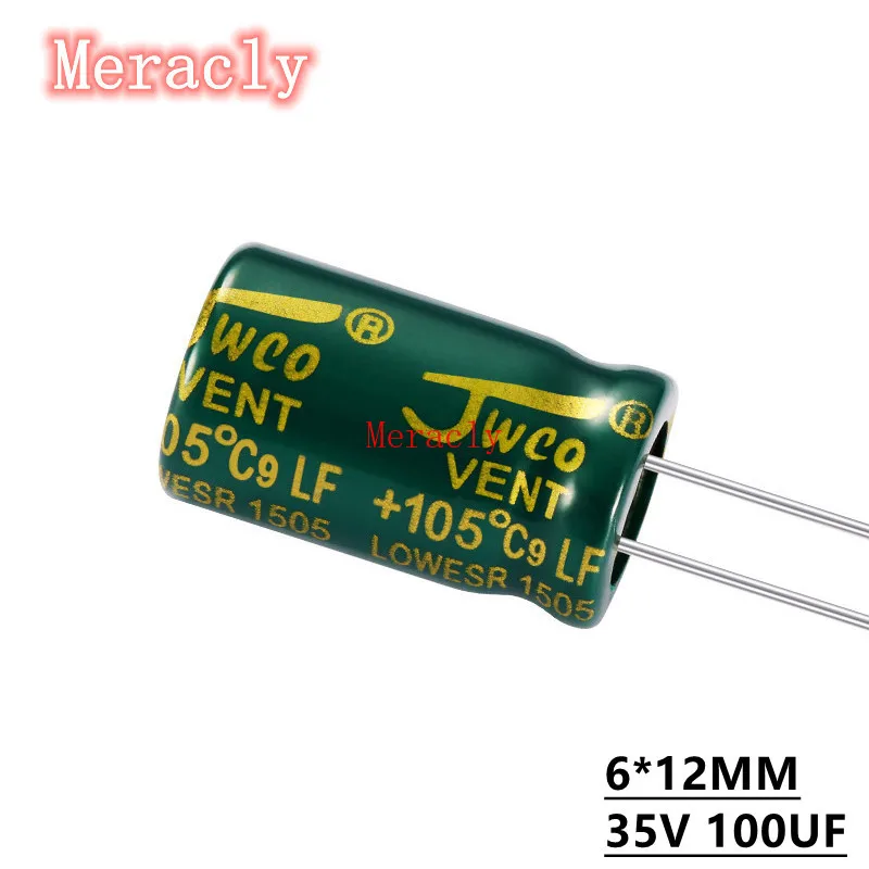 

5PCS 35V 100UF Aluminum electrolytic capacitors Own factory long life High frequency and low resistance best quality 20%
