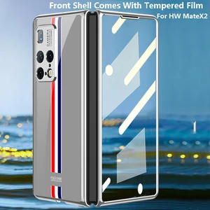 pc hard phone bag case for huawei mate x2 celular cover glass protective film fold shockproof smart phone bumper fitted fundas free global shipping