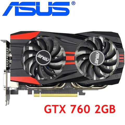 Видеокарта ASUS GTX 760, 2 Гб, 750 бит, GDDR5, для nVIDIA Geforce GTX760, б/у, VGA-карты, мощнее, чем GTX TI