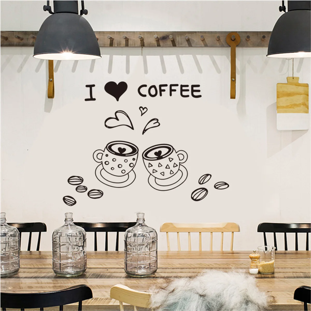 

Creative Anime Coffee Shop Cartoon Wall Stickers Restaurant Decoration Stickers Hotel Decor Waterproof Vinyl Wall Decal Kawaii
