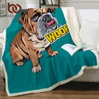 Постельное одеяло BeddingOutlet с бульдогом, одеяло в стиле хиппи-собак, Мультяшные детские постельные принадлежности, зеленое плюшевое одеяло для дивана, кровати, Прямая поставка