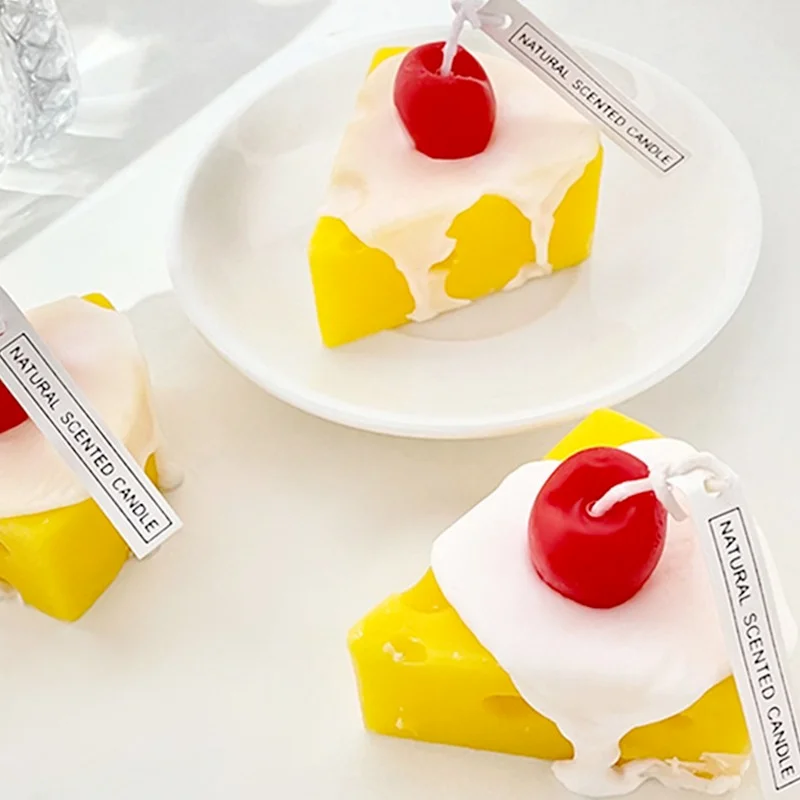 Household decor cute food candle Cherry Cheese Shape Scented Candle Home Decor Table Centerpiece party wedding decoration | Дом и сад