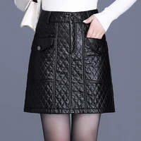 m 4xl women faux leather slit straight office skirt autumn 2021 new spring streetwear high waist black sexy midi skirt plus size