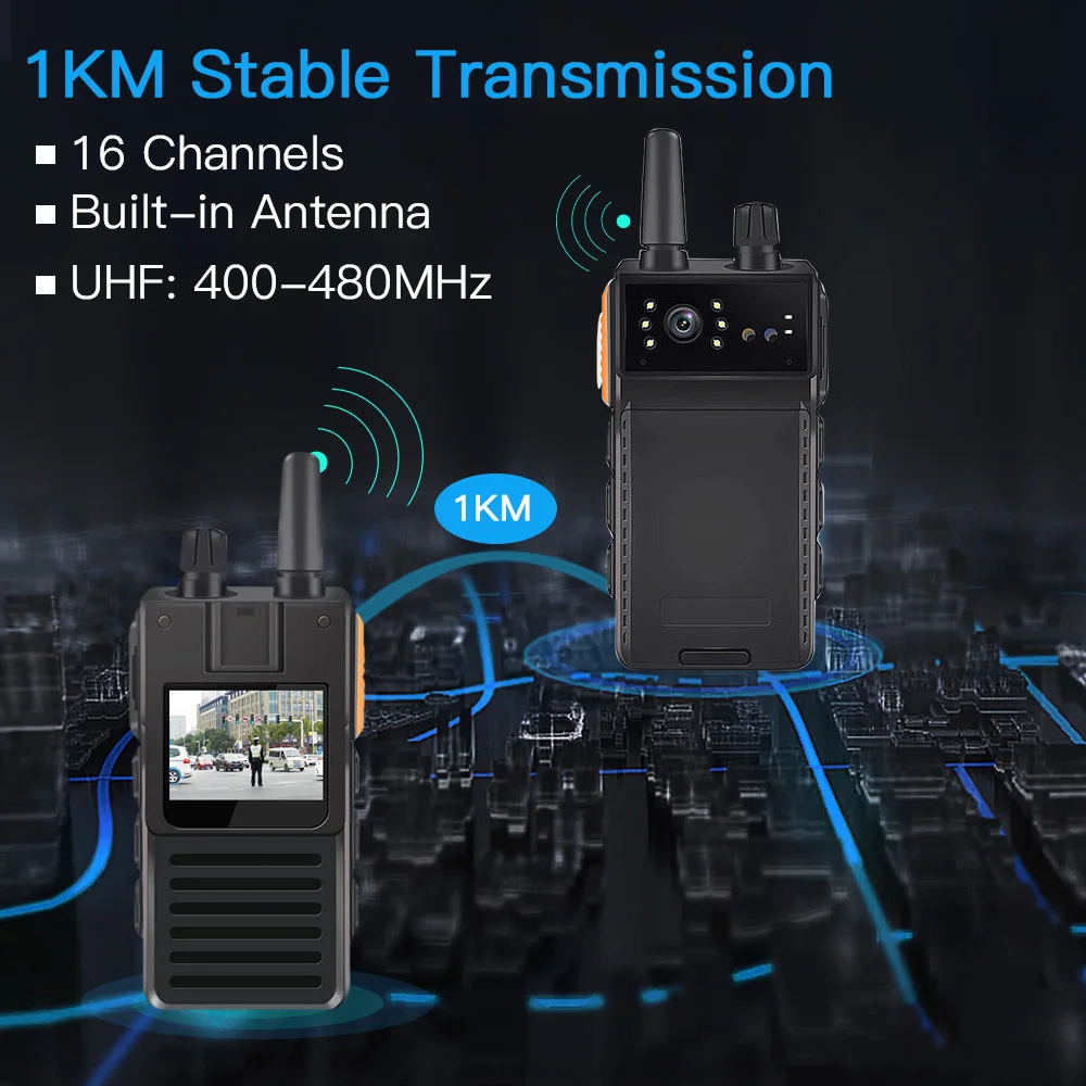 Полицейская камера HD 1080P ночного видения DVR рекордер 2 way Радио Walkie Talkie 1 км видео