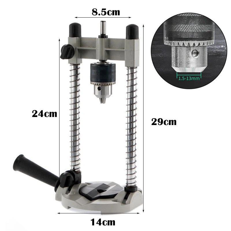 

Drilling Guide Stand Hand Electric Drill Holder Adjustable Angle and Removeable Hand Drill Hammer Bracket DIY Woodworking Tool