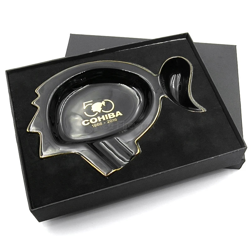 COHIBA 50th классический юбилей изящный фарфоровый пепельница для сигарет с одним