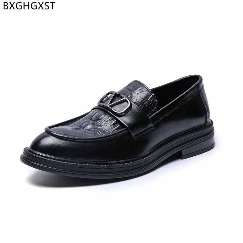 

Designer Mens Leather Shoes Italian Loafers Brown Crocodile Shoes Man Black Luxury Brand Shoes for Man 2023 Chaussure De Homme