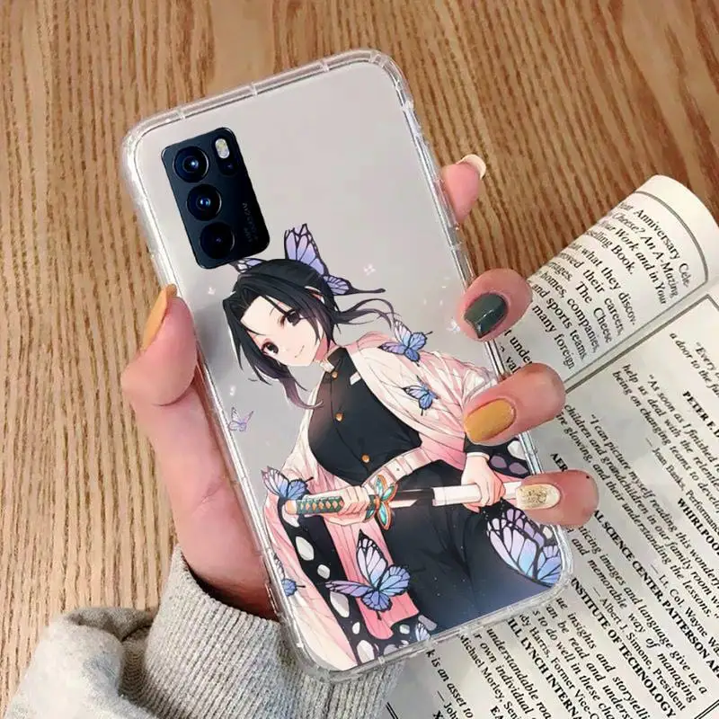 

Kochou Shinobu Demon Slayer anime Phone Case Transparent For OPPO A 3 5 33 7 8 52 9 11 32 53S F 9 11 Realme X T 7 50 7 PRO
