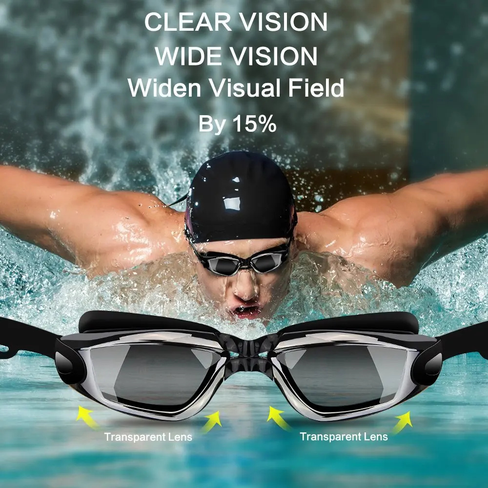 

Swim Silicone Anti-fog Coated Water diopter Swimming Eyewear glasses mask Adult Prescription Optical Myopia Swimming Goggles