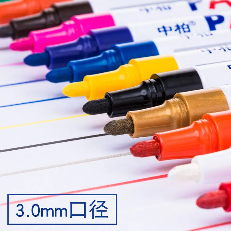 

12 Colors Sketching Markers Waterproof Rubber Permanent Car Tyre Tread Environmental Tire Painting Pen