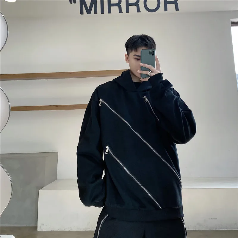 Свитер мужской свободного покроя на молнии с длинным рукавом | Мужская одежда