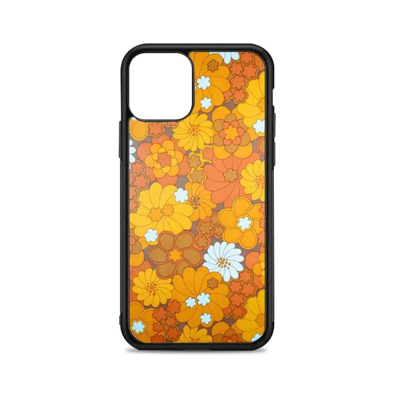 

orange flower pattern Phone Case for iPhone 12 mini 11 pro XS Max X XR 6 7 8 plus SE20 High quality TPU silicon cover
