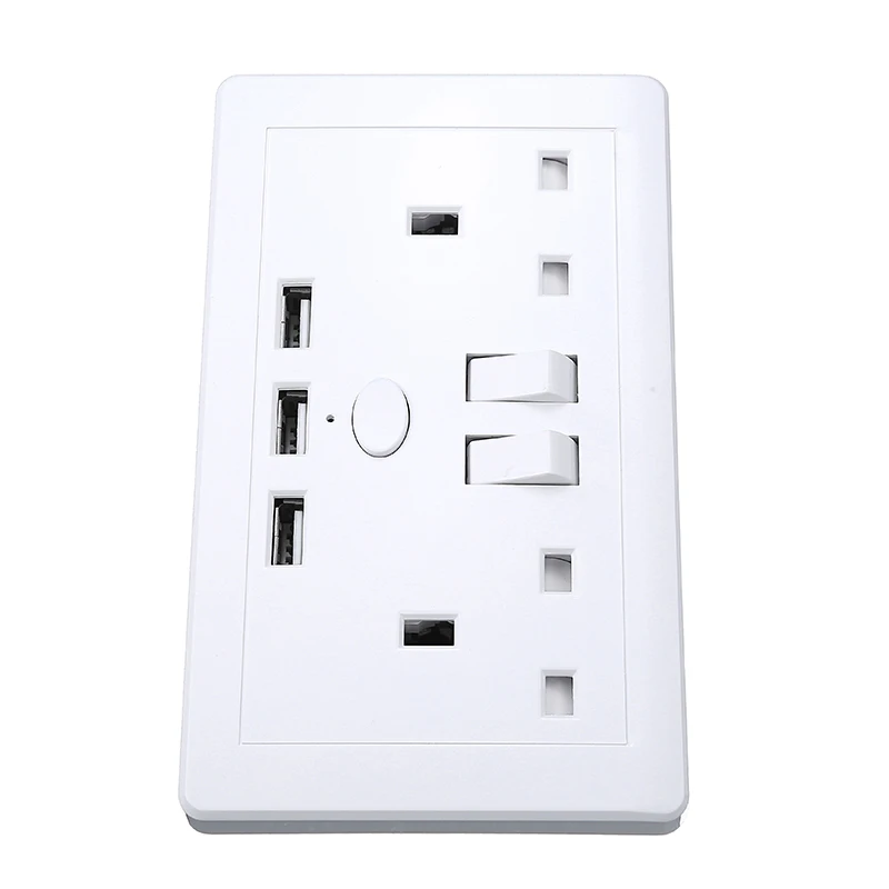 Штепсельная розетка стандарта Великобритании настенная 2 клавиши двойной умный