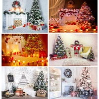 vinyl custom christmas day photography backdrops prop christmas tree fireplace photographic background cloth 21710chm 011