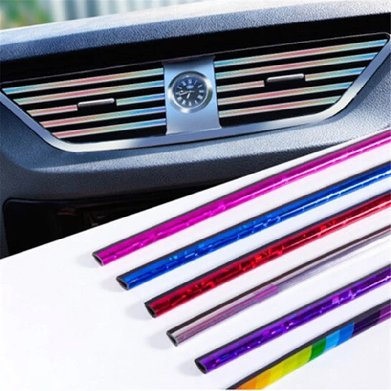 

10Pcs Car Air Conditioner Outlet Vent Grille U Shape Molding Trim Strip Auto Interior Decorative Car Air Outlet Strip Clip