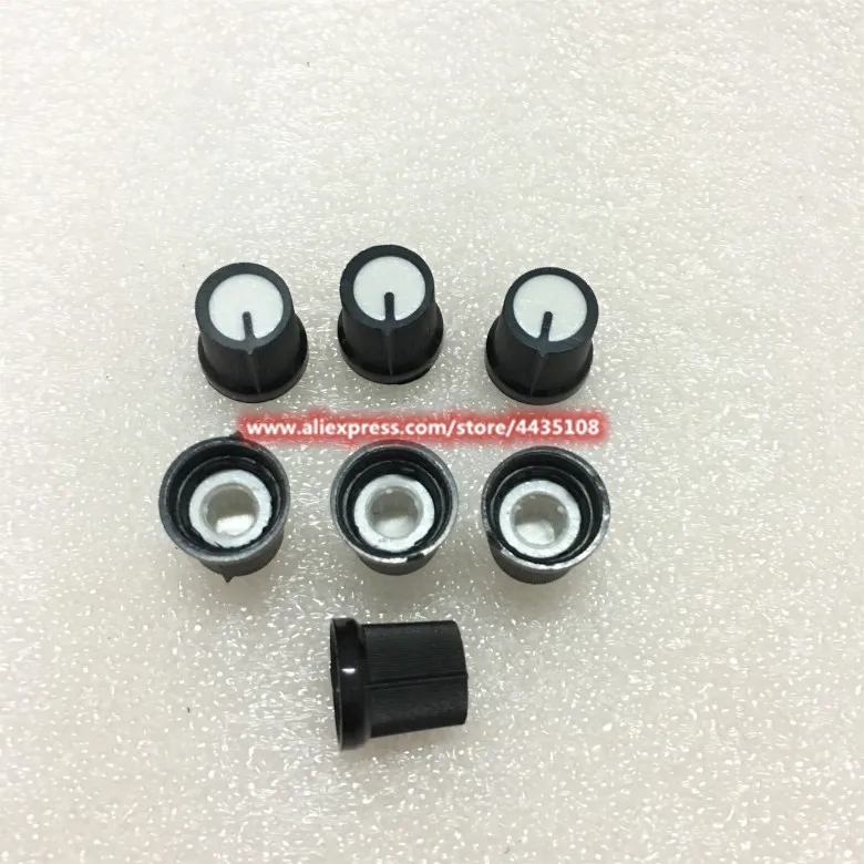 

Белая пластиковая ручка регулировки громкости, ручка потенциометра для энкодера, потенциометр 6 мм, 1/4 дюйма, отверстие вала, круглый вал, ру...