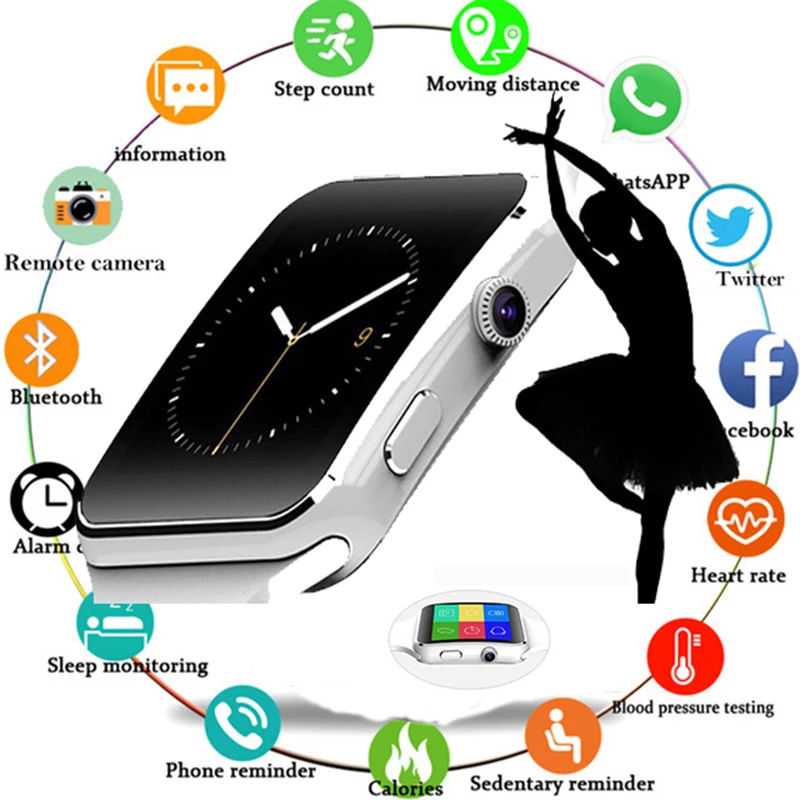 Умные часы Sim Push Message Bluetooth для Android IOS reloj мужские и женские спортивные умные IPhone