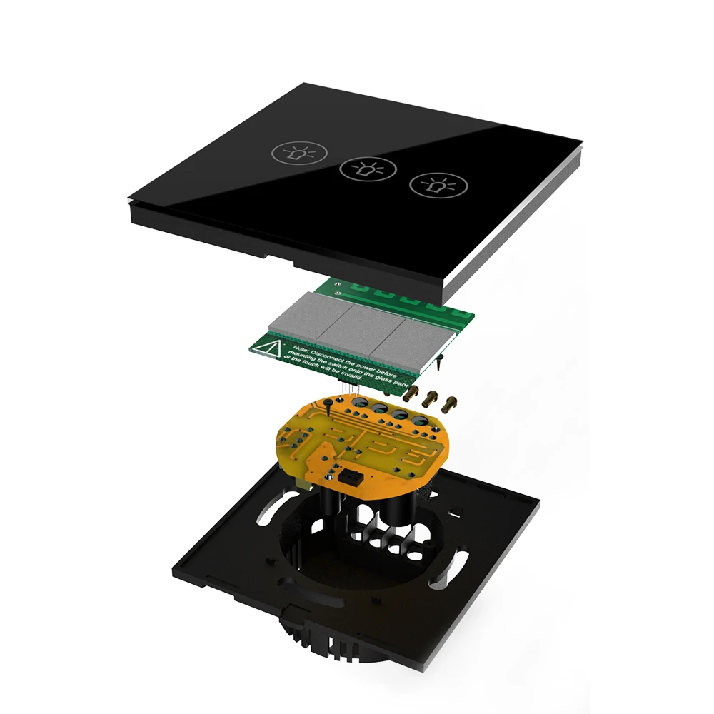 Настенный сенсорный выключатель стандарта ЕС панель из хрустального стекла 1