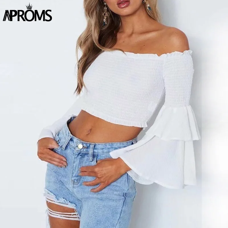 Женская шифоновая блузка Aproms желтая Элегантная с оборками и расклешенными