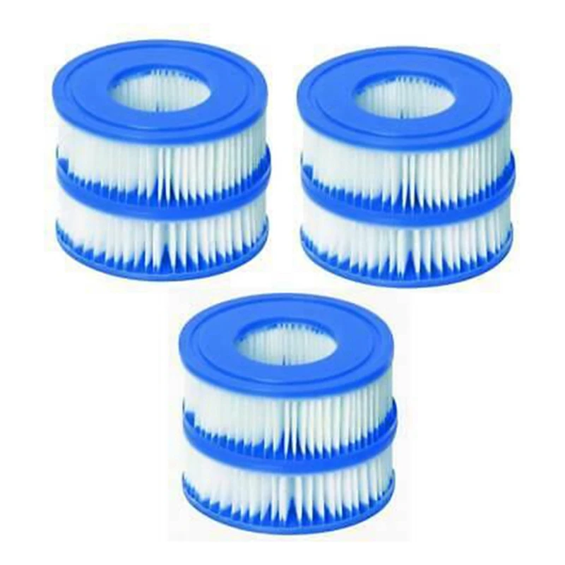 

6 Pcs Spa Pool Filter Replacement Cartridge for Lay Z Spa,Inflatable Winter Swimming Hot Tub Filter Accessories