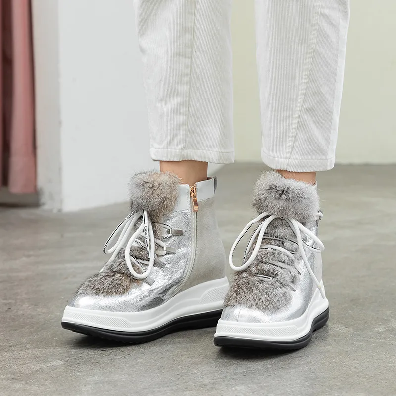 Зимние ботинки большие размеры 34-42 женские ботильоны для женщин наивысшего