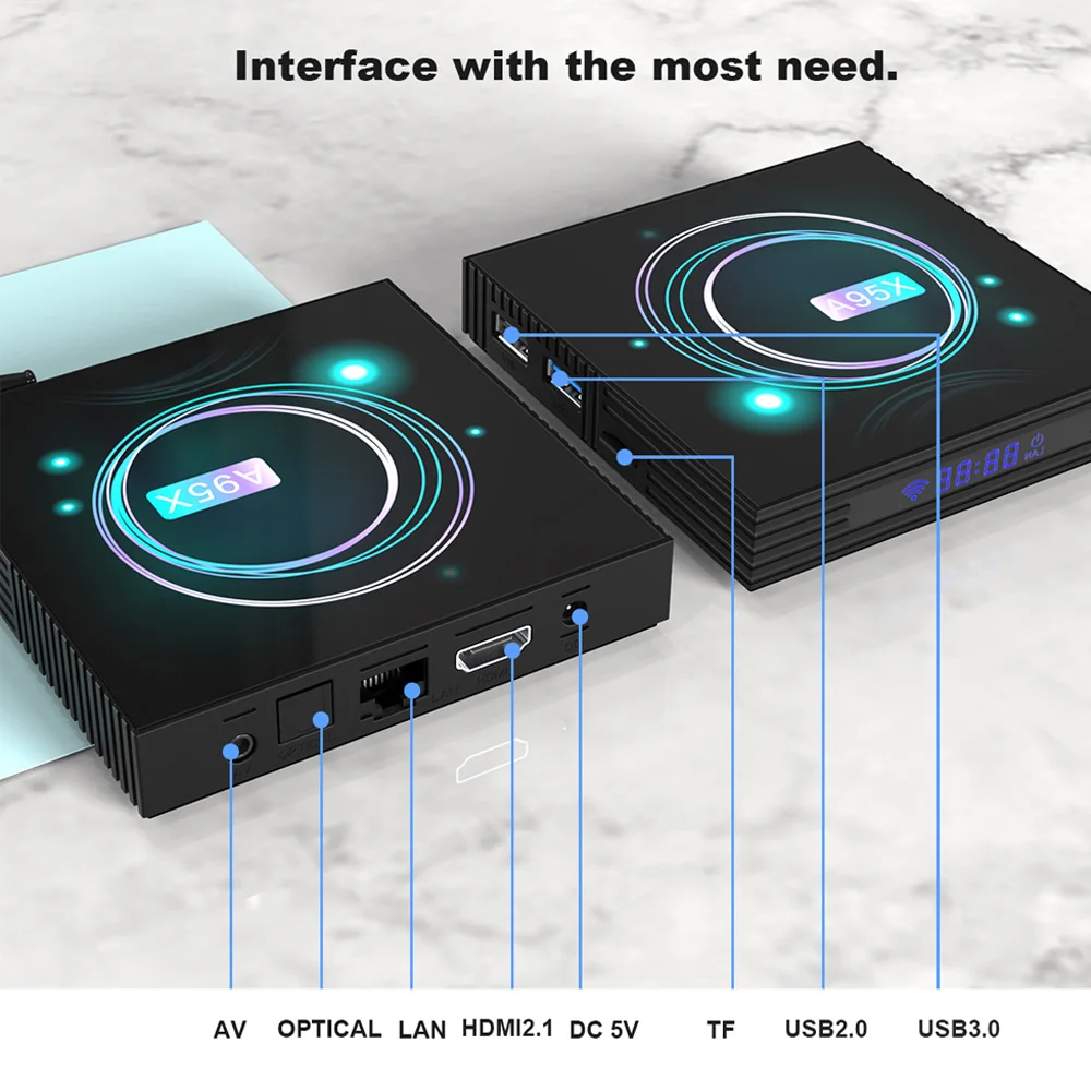 A95X F3 тонкий Android 9 0 Amlogic S905X3 умный телеприставка 2 4G 5G Wifi BT4.1 8k медиа проигрыватель